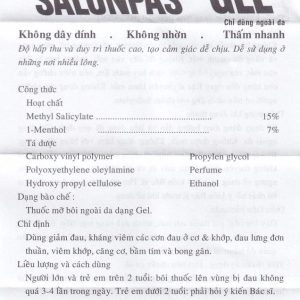 Nhà Thuốc Thành Hương - 00009602 salonpas gel 15g 161857