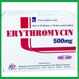 Thuốc Erythromycin 500mg Mekophar điều trị nhiễm khuẩn