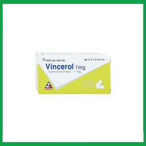 Thuốc Vincerol 1mg dùng trong bệnh tim gây tắc mạch, nhồi máu cơ tim (10 vỉ x 10 viên)