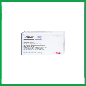 Thuốc Concor 5mg điều trị tăng huyết áp, đau thắt ngực (3 vỉ x 10 viên)