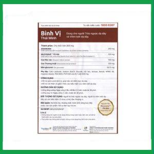 Nhà Thuốc Thành Hương - Viên uống Bình Vị Thái Minh hỗ trợ giảm acid dịch vị, giúp bảo vệ niêm mạc dạ dày (80 viên) 1 Nhà Thuốc Thành Hương - 2 21 2