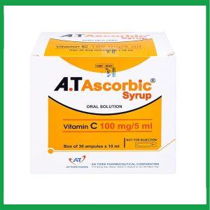Siro A.T Ascorbic An Thiên bổ sung vitamin C, phòng và điều trị bệnh scorbut (30 ống x 10ml)