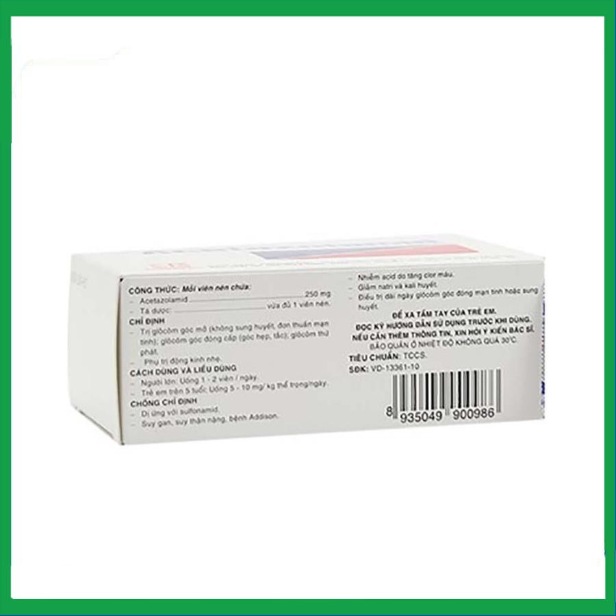 Acetazolamid-2.jpg Nhà Thuốc Thành Hương - Acetazolamid 2