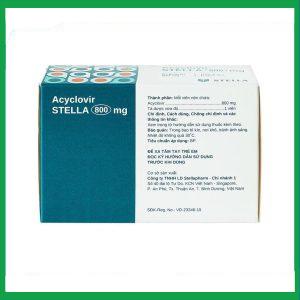 Nhà Thuốc Thành Hương - Thuốc Acyclovir Stella 800mg điều trị nhiễm Herpes simplex, Herpes zoster, thủy đậu (7 vỉ x 5 viên) 2 Nhà Thuốc Thành Hương - Acyclovir 800mg 2