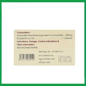 Nhà Thuốc Thành Hương - Thuốc Amoxicillin 250mg Mekophar điều trị nhiễm khuẩn (10 vỉ x 10 viên) 1 Nhà Thuốc Thành Hương - Amoxicillin 250mg Mekophar 2