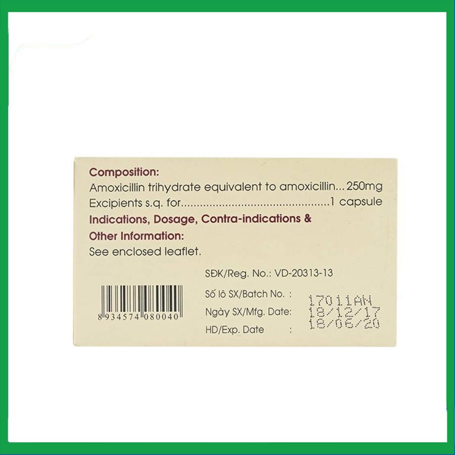 Amoxicillin-250mg-Mekophar-2.jpg Nhà Thuốc Thành Hương - Amoxicillin 250mg Mekophar 2