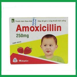 Thuốc Amoxicillin 250mg Mekophar điều trị nhiễm khuẩn (30 gói/hộp)