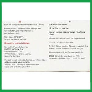 Nhà Thuốc Thành Hương - Thuốc Arcoxia 120mg MSD điều trị viêm khớp dạng thấp 2 Nhà Thuốc Thành Hương - Arcoxia 1202