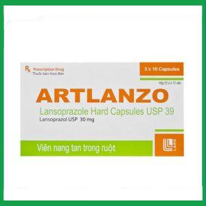 Thuốc Artlanzo điều trị viêm thực quản trào ngược, loét dạ dày tá tràng (3 vỉ x 10 viên)