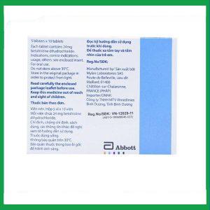 Nhà Thuốc Thành Hương - Thuốc Betaserc 24mg Abbott điều trị hội chứng Meniere (5 vỉ x 10 viên) 1 Nhà Thuốc Thành Hương - Betaserc 24mg 3