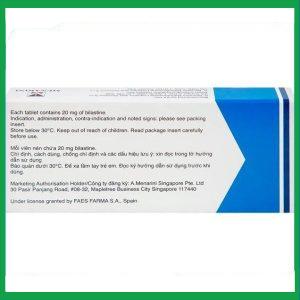Nhà Thuốc Thành Hương - Thuốc Bilaxten 20mg điều trị viêm mũi dị ứng, mày đay (1 vỉ x 10 viên) 5 Nhà Thuốc Thành Hương - Bilaxten 20mg 1
