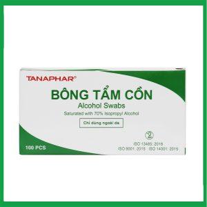 Bông tẩm cồn Alcohol Swabs Tanaphar làm sạch và khử trùng da trước khi tiêm (100 miếng)