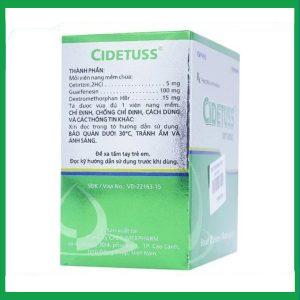 Nhà Thuốc Thành Hương - Thuốc Cidetuss điều trị các trường hợp ho (10 vỉ x 10 viên) 2 Nhà Thuốc Thành Hương - Cidetuss1