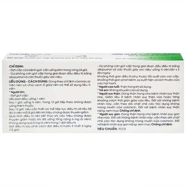 Colchicin-1mg-Traphaco-1.webp Nhà Thuốc Thành Hương - Colchicin 1mg Traphaco 1