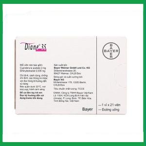Nhà Thuốc Thành Hương - Thuốc Diane 35 Bayer điều trị mụn trứng cá mức độ vừa đến nặng (1 vỉ x 21 viên) 1 Nhà Thuốc Thành Hương - Diane 35 2