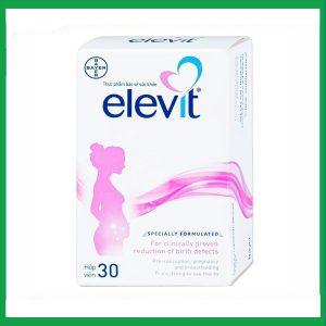 Viên uống Elevit hỗ trợ tăng cường sức khỏe, nâng cao sức đề kháng cho thai kỳ (3 vỉ x 10 viên)