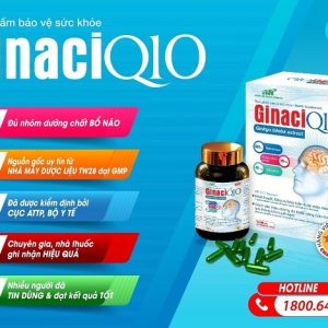Nhà Thuốc Thành Hương - GinaciQ10 - Hỗ trợ tăng cường lưu thông tuần hoàn não, giảm đau đầu, mất ngủ (Lọ 60 viên) 2 Nhà Thuốc Thành Hương - Ginaci Q10 bo nao