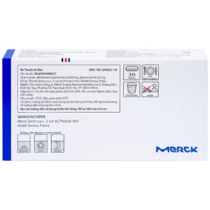 Nhà Thuốc Thành Hương - Thuốc Glucovance 500mg/2.5 mg Merck điều trị tiểu đường tuýp 2 (2 vỉ x 15 viên) 2 Nhà Thuốc Thành Hương - Glucovance 500mg 2.5 mg 1