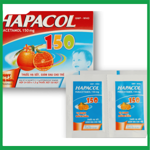 Bột sủi Hapacol 150mg hộp 24 gói - Dược Hậu Giang