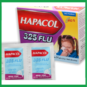 Cốm Hapacol 325 Flu hộp 24 gói - Dược Hậu Giang