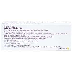 Nhà Thuốc Thành Hương - Thuốc Betaloc Zok 25mg AstraZeneca điều trị tăng huyết áp (14 viên) 1 Nhà Thuốc Thành Hương - IMG 0956 a65d6a0f9a