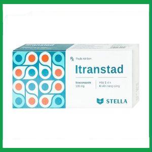 Thuốc Itranstad 100mg điều trị nấm Candida ở miệng, họng, âm đạo, âm hộ (1 vỉ x 6 viên)