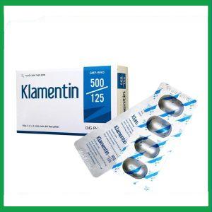 Thuốc Klamentin 500/125 DHG Pharma điều trị viêm xoang, viêm tai giữa, viêm phế quản (3 vỉ x 4 viên)