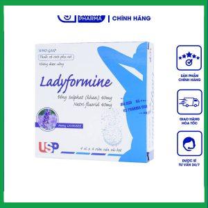 Thuốc vệ sinh phụ nữ Ladyformine USP vệ sinh vùng kín sau sinh, hành kinh, khí hư, viêm ngứa (4 vỉ x 4 viên)