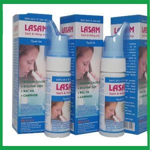 Nhà Thuốc Thành Hương - Dung dịch vệ sinh mũi Lasam Halaco hỗ trợ làm sạch mũi họng, ngừa viêm nhiễm dị ứng 1 Nhà Thuốc Thành Hương - Lasam 70ml Xanh Tan Ha Lan1