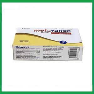 Nhà Thuốc Thành Hương - Thuốc Metovance Trường Thọ Pharma điều trị bệnh đái tháo đường (3 vỉ x 10 viên) 1 Nhà Thuốc Thành Hương - Metovance 2