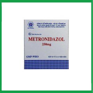 Nhà Thuốc Thành Hương - Viên nén Metronidazol 250mg Nghệ An điều trị nhiễm kí sinh trùng, nhiễm khuẩn (Hộp 20 vỉ x 10viên) 2 Nhà Thuốc Thành Hương - Metronidazol 250mg Nghe An 2