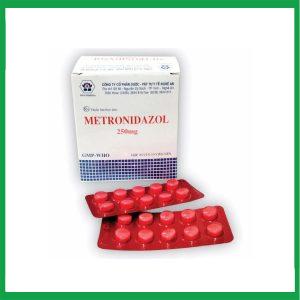 Viên nén Metronidazol 250mg Nghệ An điều trị nhiễm kí sinh trùng, nhiễm khuẩn (Hộp 20 vỉ x 10viên)