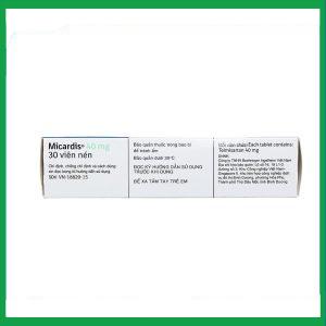 Nhà Thuốc Thành Hương - Viên nén Micardis 40mg điều trị tăng huyết áp vô căn (3 vỉ x 10 viên) 1 Nhà Thuốc Thành Hương - Micardis plus 40mg 2