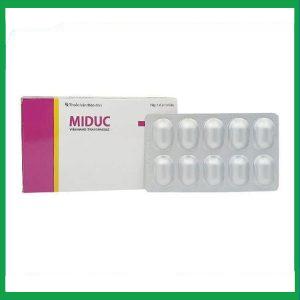 Miduc 100mg trị nhiễm nấm phụ khoa, ngoài da (Hộp 1 vỉ x 10 viên)