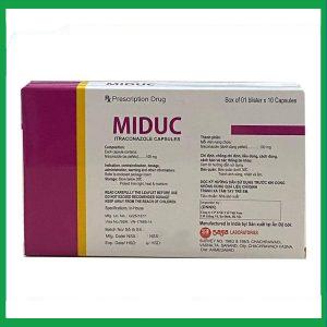 Nhà Thuốc Thành Hương - Miduc 100mg trị nhiễm nấm phụ khoa, ngoài da (Hộp 1 vỉ x 10 viên) 1 Nhà Thuốc Thành Hương - MiducCream