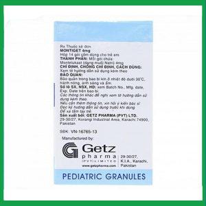 Nhà Thuốc Thành Hương - Thuốc cốm Montiget 4mg điều trị hen suyễn ở trẻ em 1 Nhà Thuốc Thành Hương - Montiget 4mg3