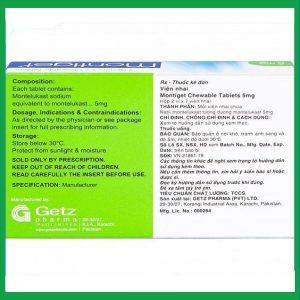 Nhà Thuốc Thành Hương - Thuốc Montiget 5mg phòng và điều trị hen phế quản mãn tính 1 Nhà Thuốc Thành Hương - Montiget 5mg3