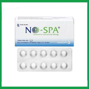 Thuốc No-spa 40mg Sanofi điều trị co thắt cơ trơn, sỏi túi mật, sỏi ống mật (5 vỉ x 10 viên)