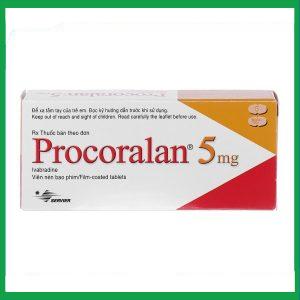 Procoralan 5mg trị đau thắt ngực, suy tim (4 vỉ x 14 viên)