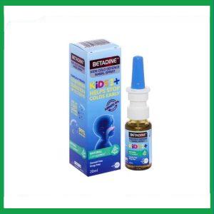 Xịt mũi Betadine Cold Defense Nasal Spray Kids 1+ 20ml dùng cho cảm cúm trẻ em