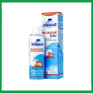 Dung dịch xịt mũi Stérimar Blocked Nose Baby 50ml làm sạch, loại bỏ bụi bẩn niêm mạc mũi cho trẻ từ 3 tháng - 3 tuổi