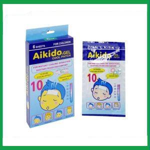 Miếng dán hạ sốt Aikido Gel Cool Patch chườm mát khi bị sốt nóng, say nắng, ngừa co giật ở trẻ (3 gói x 2 miếng)
