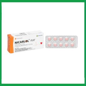 Viên nén Nicarlol Plus 5mg/12,5mg Agimexpharm điều trị tăng huyết áp (3 vỉ x 10 viên)