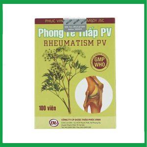 Thuốc Phong Tê Thấp PV điều trị phong thấp, thắt lưng, đầu gối đau nhức ( Hộp 1 lọ 100 viên)