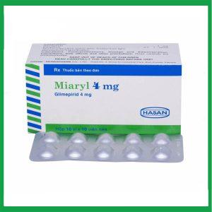 Viên nén Miaryl 4mg Hasan điều trị đái tháo đường tuýp 2 ( Hộp 10 vỉ x 10 viên)