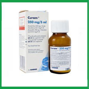 Siro Curam 250mg/5ml Sandoz điều trị nhiễm khuẩn ( Hộp 1 lọ 60ml)
