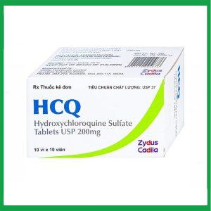 Thuốc HCQ 200mg Zydus Cadila điều trị sốt rét cấp tính, lupus ban đỏ ( Hộp 10 vỉ x 10 viên)