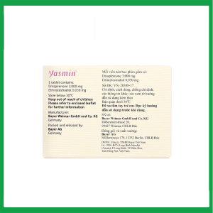 Nhà Thuốc Thành Hương - Thuốc Yasmin Bayer dùng tránh thai (1 vỉ x 21 viên) 1 Nhà Thuốc Thành Hương - Smart pharma 2025 04 11T125604.259