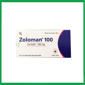 Thuốc Zoloman 100 chống trầm cảm, giảm căng thẳng thần kinh, tăng cường tuần hoàn máu não (3 vỉ x 10 viên)