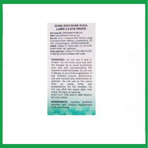 Nhà Thuốc Thành Hương - Thuốc nhỏ mắt Lumix 0.3 điều trị khô mắt, mỏi mắt ( Lọ 10ml) 2 Nhà Thuốc Thành Hương - Smart pharma 3 3